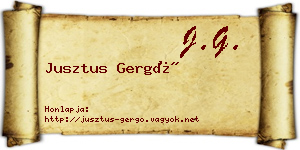 Jusztus Gergő névjegykártya