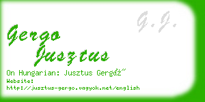 gergo jusztus business card